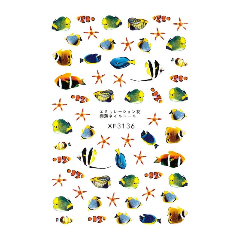 Set 4 x Abtibild Unghii SensoPRO Milano Summer Marine, Model Xf3136