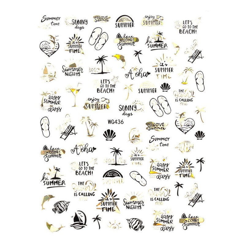 Set 4 x Abtibild Unghii SensoPRO Milano Summer Nights, Model Wg436