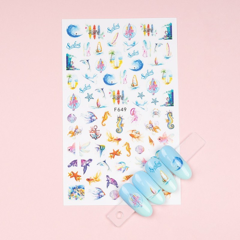 Set 4 x Abtibild Unghii SensoPRO Milano Summer Splash, Model F649