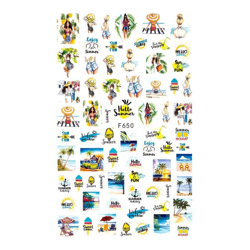 Set 4 x Abtibild Unghii SensoPRO Milano Summer Utopia, Model F650