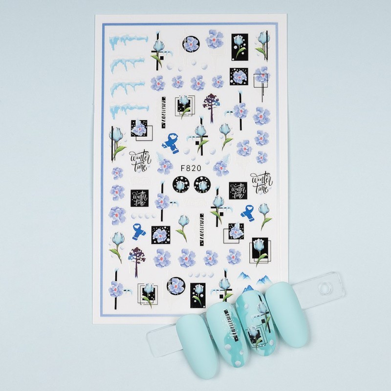 Set 4 x Abtibild Unghii SensoPRO Milano Winter Glow, Model F820