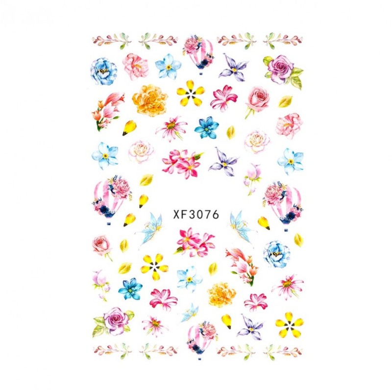 Set 4 x Abtibilduri Unghii SensoPRO Art In Bloom, Model Xf3076