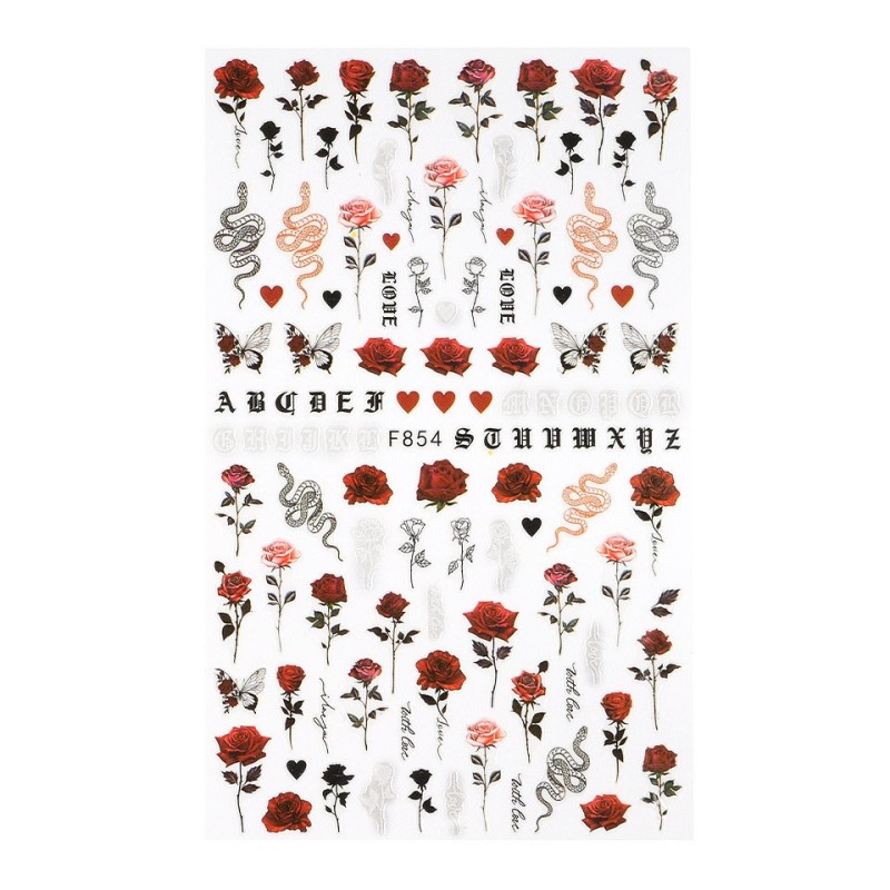 Set 4 x Abtibilduri Unghii SensoPRO Milano Cool Roses, Model F854