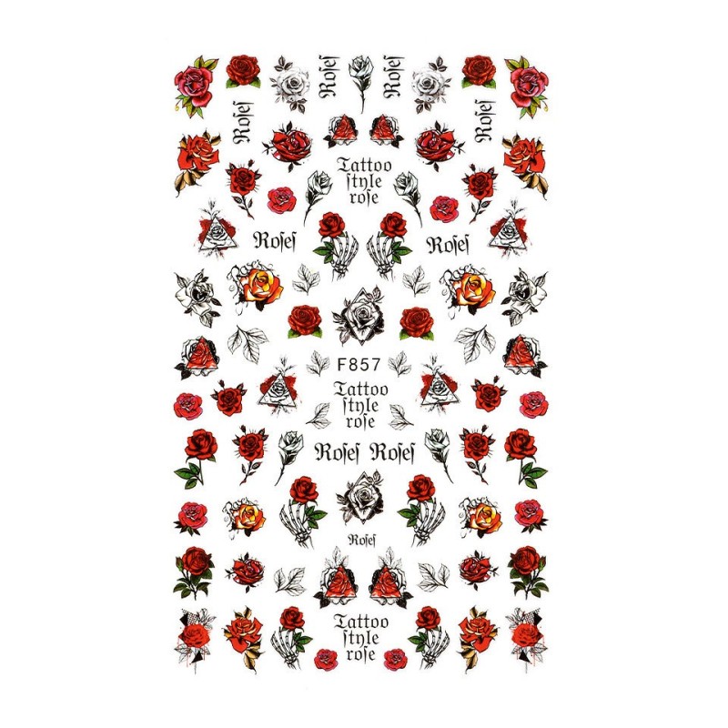 Set 4 x Abtibilduri Unghii SensoPRO Milano Rose Day, Model F857