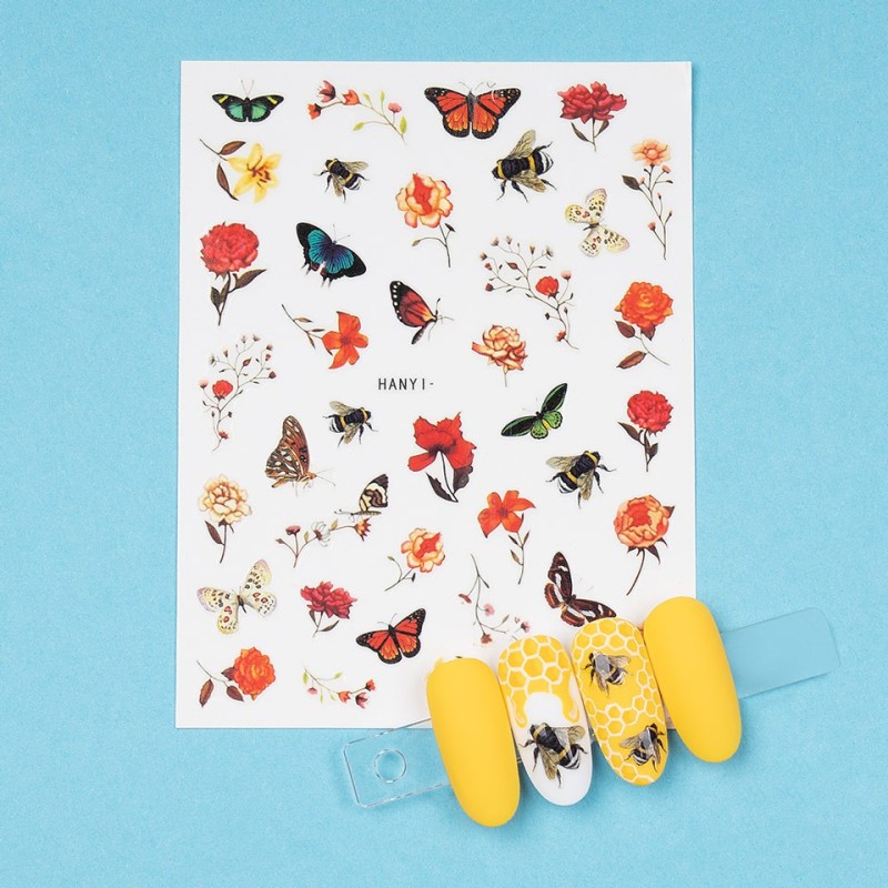 Set 4 x Abtibilduri Unghii SensoPRO Milano Spring Flame, Model Hanyi-604