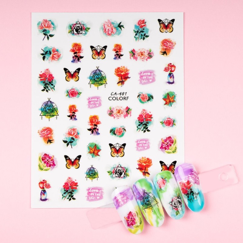 Set 4 x Abtibilduri Unghii SensoPRO Milano Spring & Love, Model Ca481