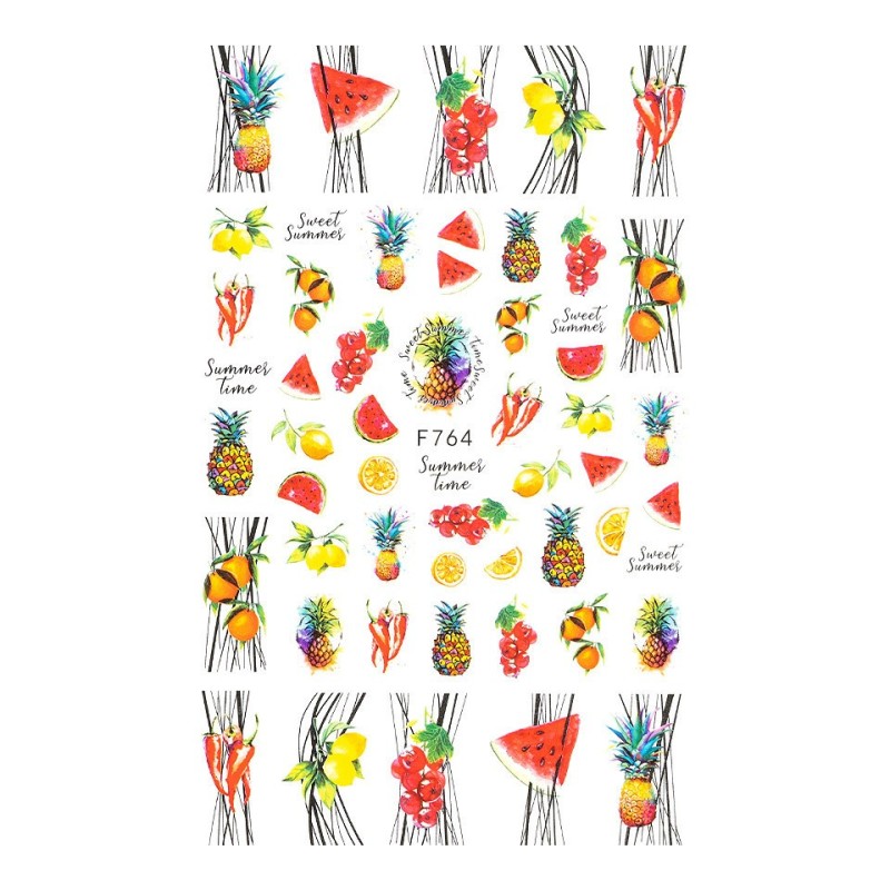 Set 4 x Abtibilduri Unghii SensoPRO Milano Summer Tasty Colours, Model F764