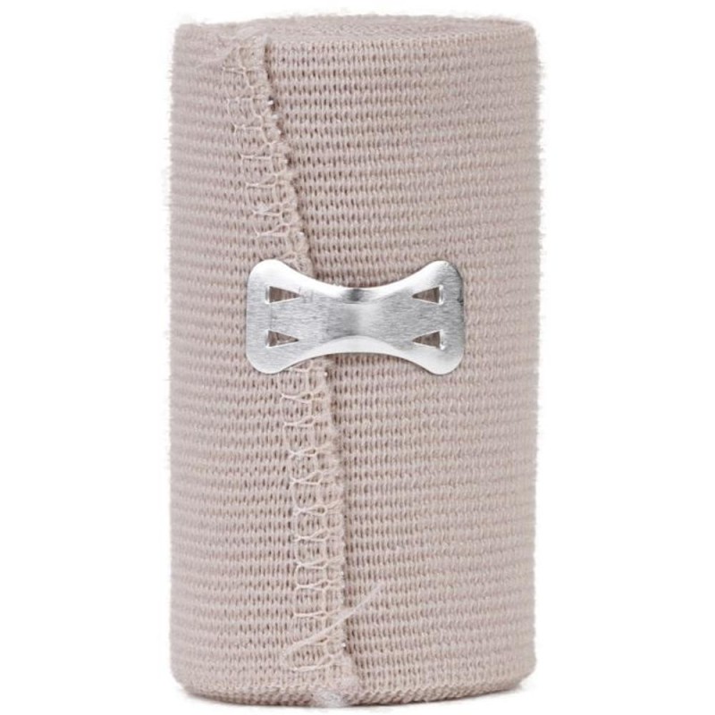 Set 4 x Bandaj Elastic Compresiv, 7.5 cm x 4.5 m, cu Cleme Metalice, Alinta Natur