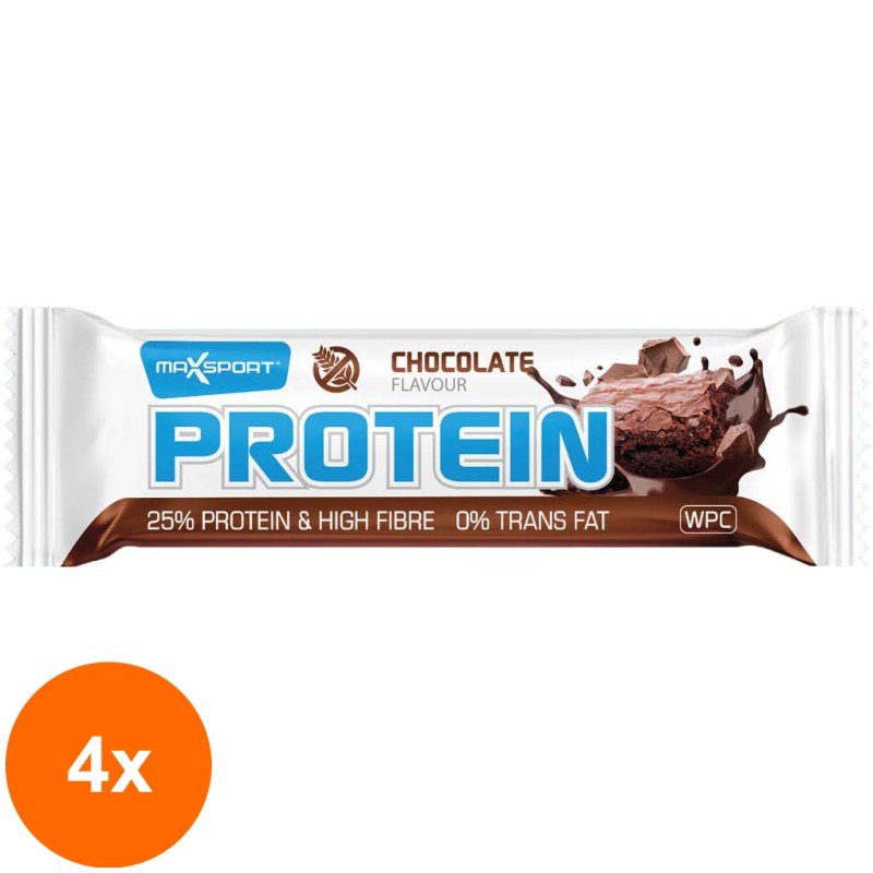 Set 4 x Baton Proteic cu Ciocolata, 60g Max Sport