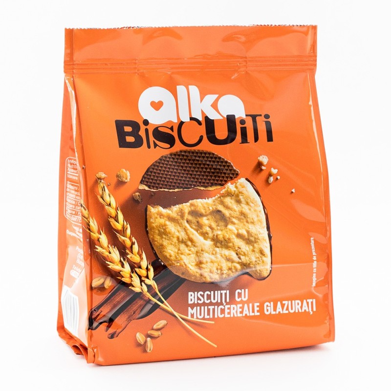 Set 4 x Biscuiti Glazurati cu Multicereale Alka, 180 g