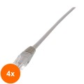 Set 4 x Cablu de retea F/UTP Well, Cat 5e, Patch Cord, 2 m , Gri