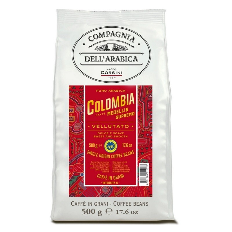 Set 4 x Cafea Boabe Compagnia Dell'Arabica Corsini Colombia, 500 g