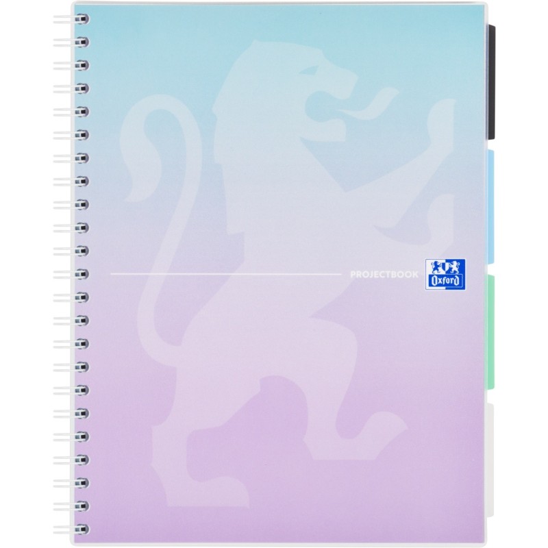 Set 4 x Caiet Organizator Oxford Project Book, A4 80 File, Hartie Optik 90 g / mp, Scribzee, Matematica, Gradient Pastel