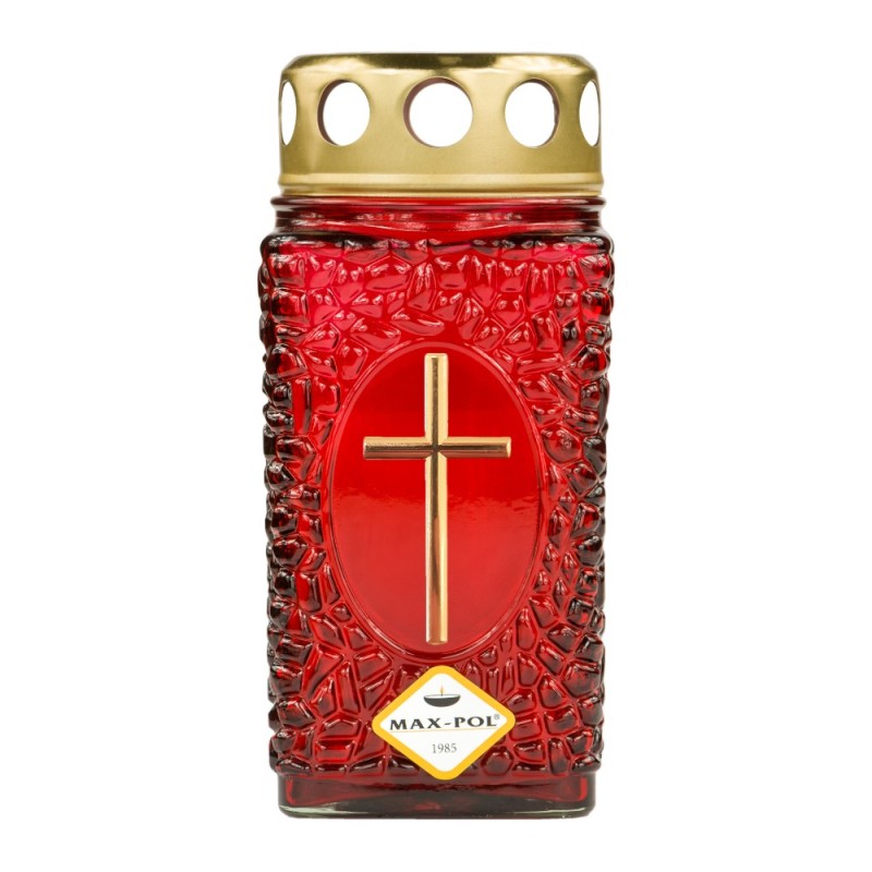 Set 4 x Candela din Sticla cu Cruce Max-Pol, 18 Ore