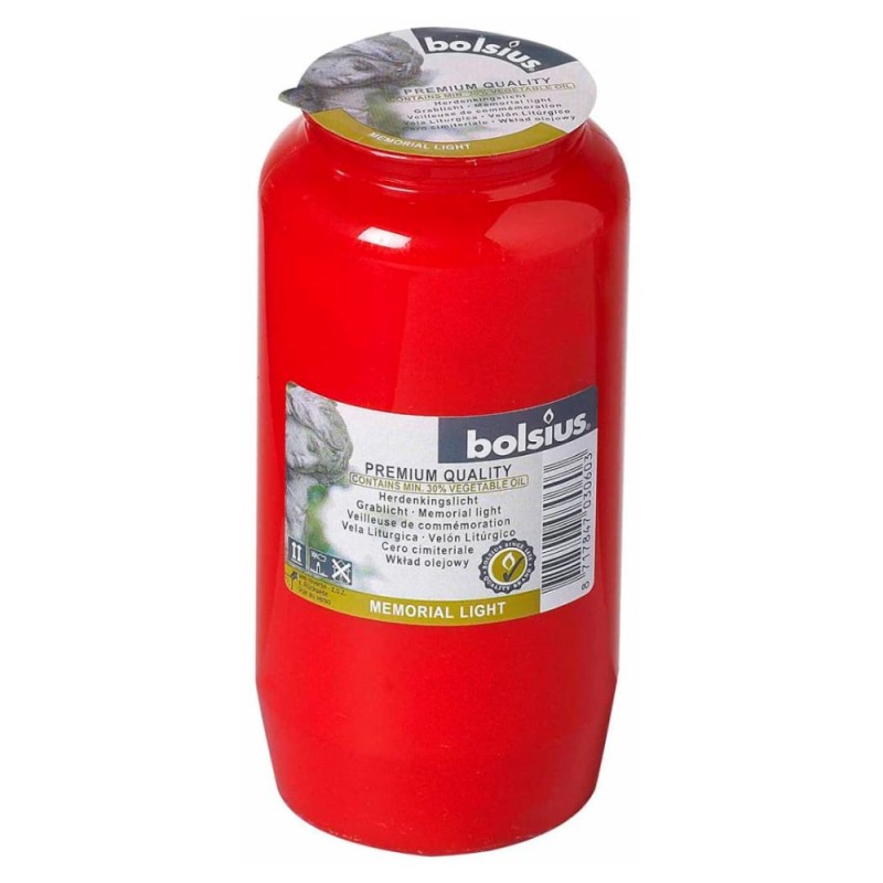 Set 4 x Candela Rezerva Bolsius cu Ulei Rosu 105 Ore