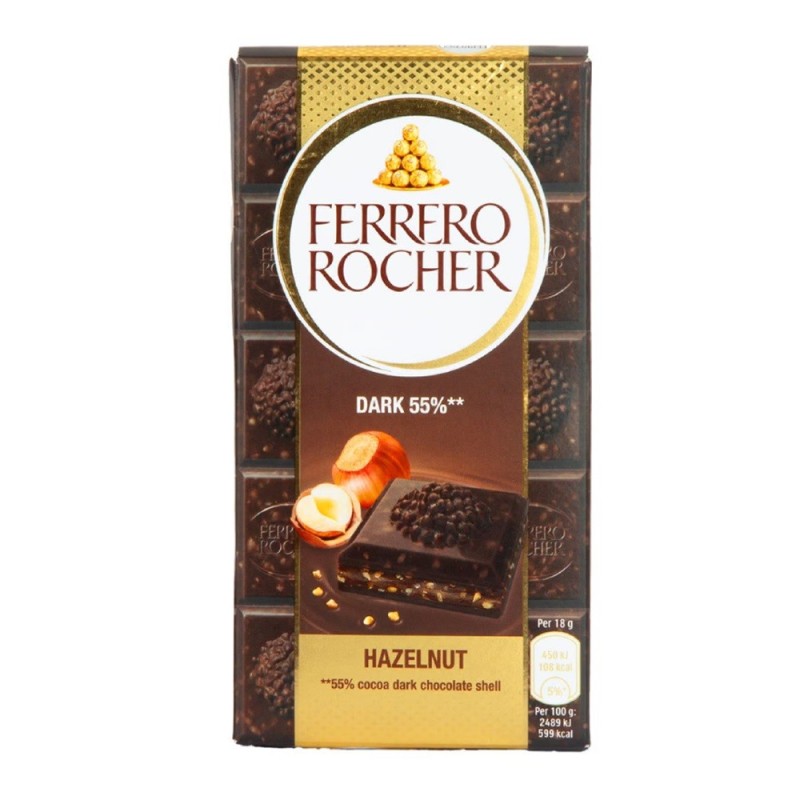 Set 4 x Ciocolata Amaruie, Ferrero Rocher, cu Alune, 90 g