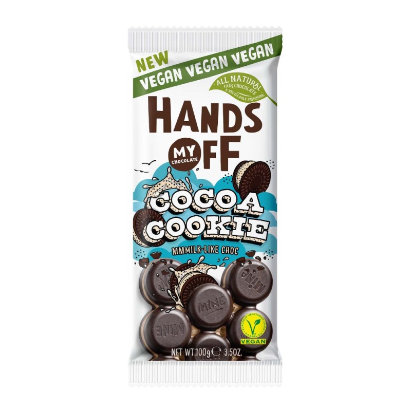Set 4 x Ciocolata cu Biscuiti, Hands Off, Cocoa Cookie, 100 g