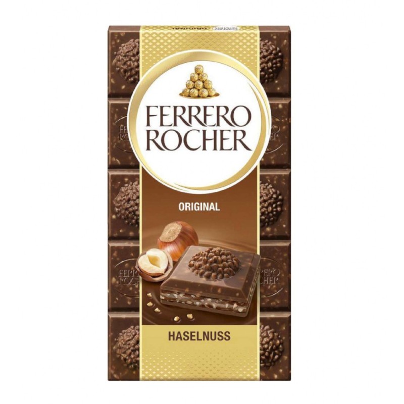 Set 4 x Ciocolata cu Lapte, Ferrero Rocher, cu Alune, 90 g