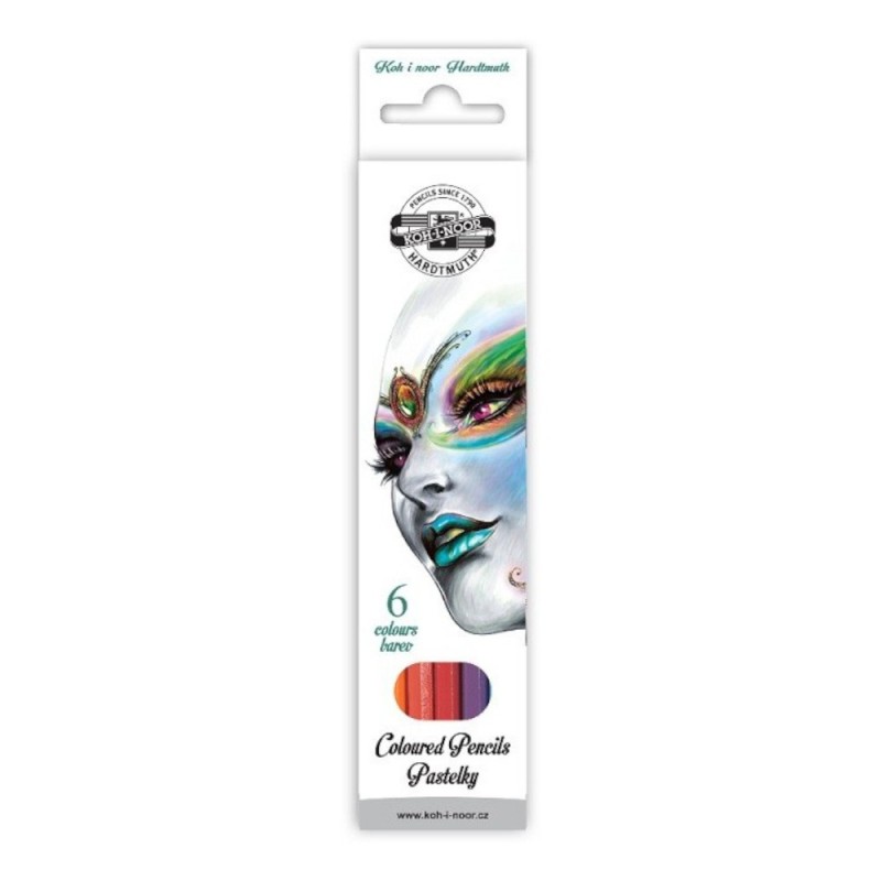 Set 4 x Creioane Colorate, 2.8 x 7 x 175 mm, 6 Culori, Koh-I-Noor Colectia Fantasy