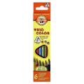 Set 4 x Creioane Colorate Triunghiulare Koh-I-Noor Triocolor, 6 Culori