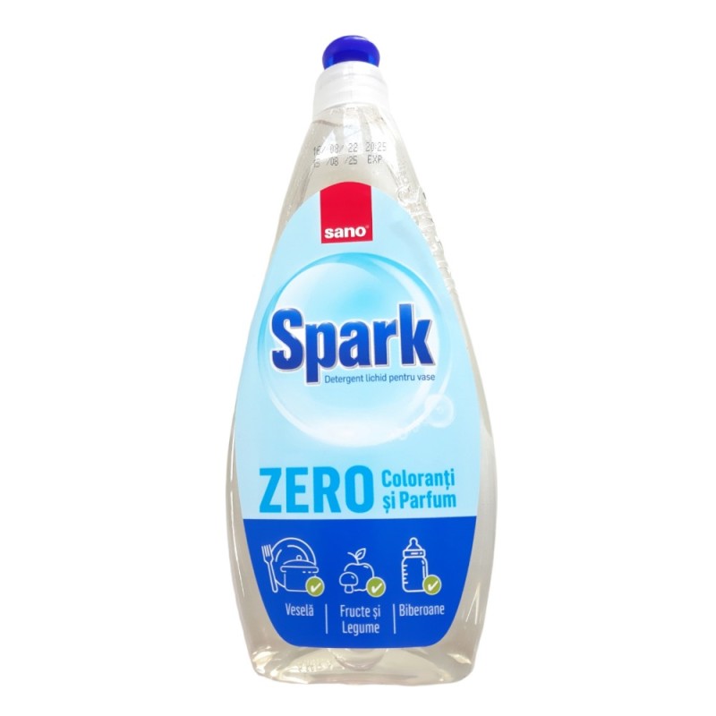Set 4 x Detergent de Vase Sano Spark, Rezerva Picurator, fara Coloranti si Parfumanti, 500 ml