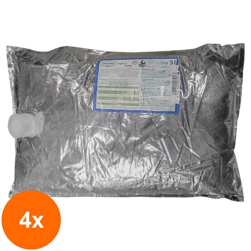 Set 4 x Dressing cu Iaurt pentru Salate, Develey Bag-in-Box, 5 l