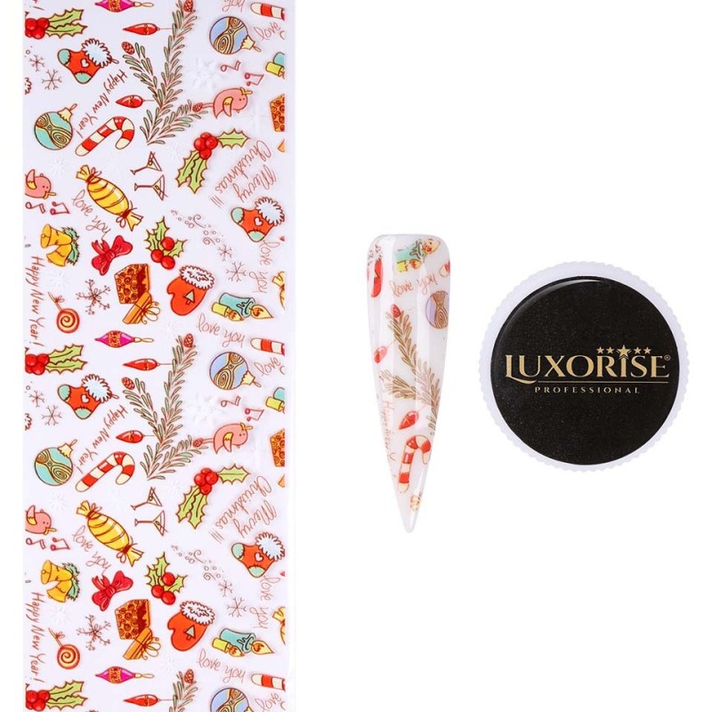 Set 4 x Folie de Transfer Unghii Luxorise 336 Christmas Vibes
