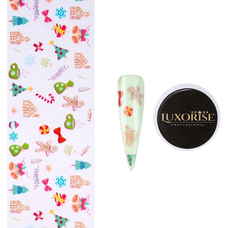 Set 4 x Folie de Transfer Unghii Luxorise 337 Christmas Vibes