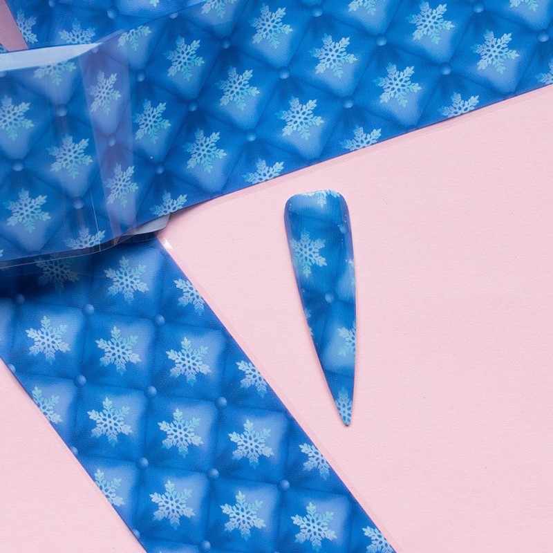 Set 4 x Folie de Transfer Unghii Luxorise, Albastru, Christmas Sky