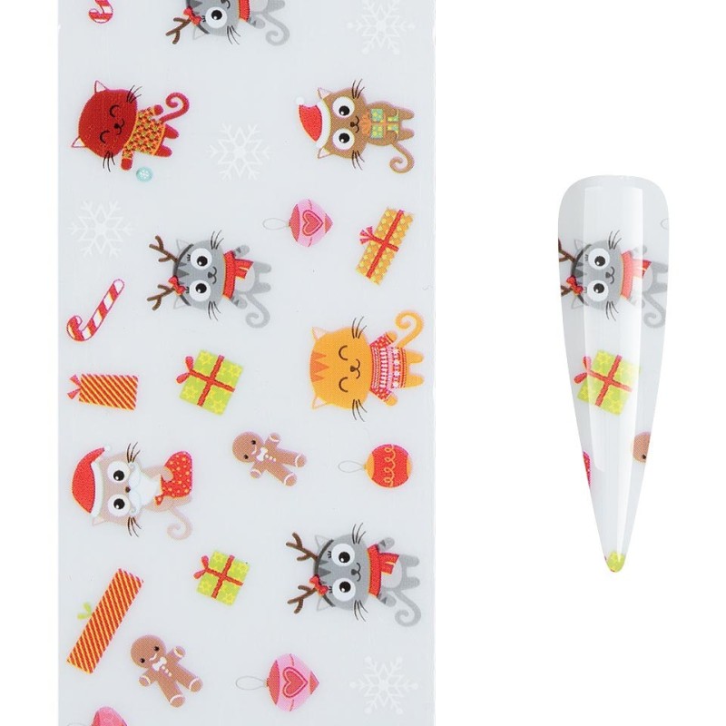 Set 4 x Folie de Transfer Unghii Luxorise, Christmas Owl