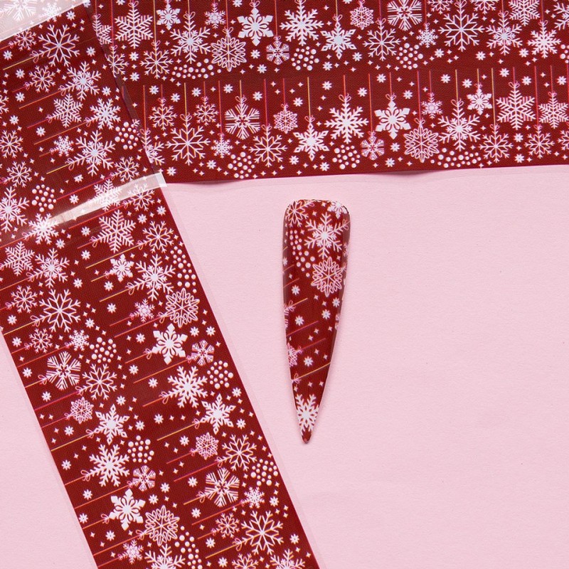 Set 4 x Folie de Transfer Unghii Luxorise, Christmas Snow