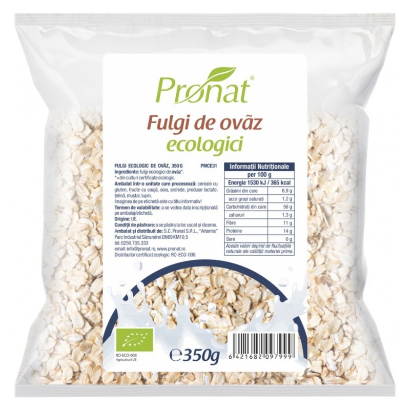 Set 4 x Fulgi de Ovaz BIO, 350 g, Pronat