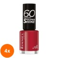 Set 4 x Lac de Unghii Rimmel London 60 Seconds Shine, 315, 8 ml