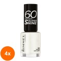 Set 4 x Lac de Unghii Rimmel London 60 Seconds Super Shine, 703, 8 ml