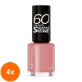Set 4 x Lac de Unghii Rimmel London 60 Seconds Super Shine, 711, 8 ml