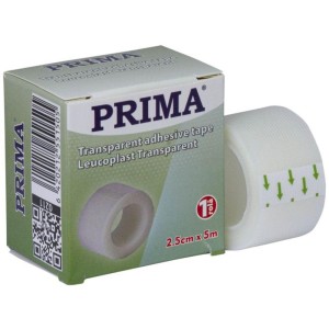 Prima Set 4 x Leucoplast Banda, Transparent, Polietilena, 2.5 cm x 4.5 m, pentru Fixarea Pansamentelor, Medical