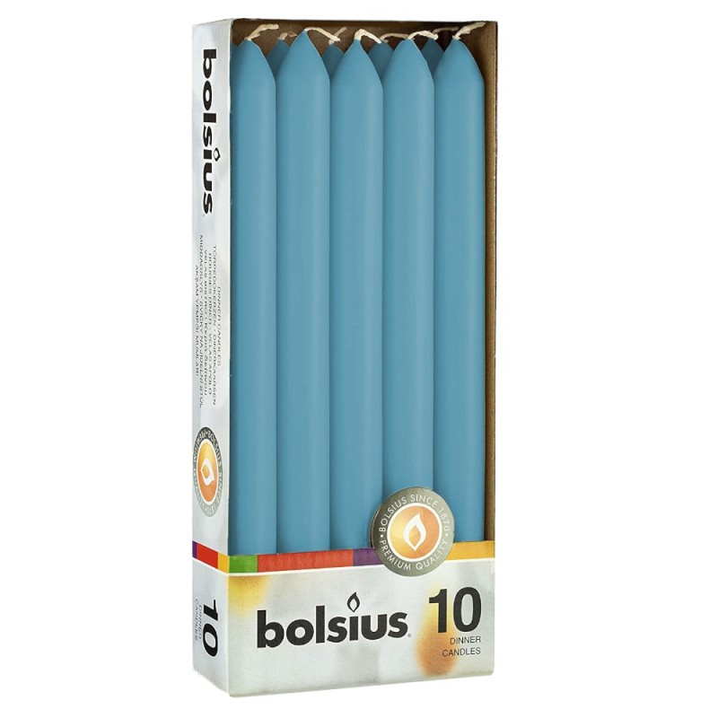 Set 4 x Lumanare Cilindrica Bolsius Albastru Deschis Long 230/20