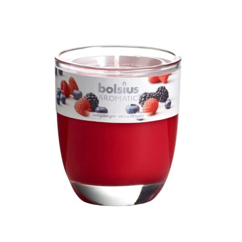 Set 4 x Lumanare Parfumata in Pahar 80 / 70, Bolsius Fructe de Padure