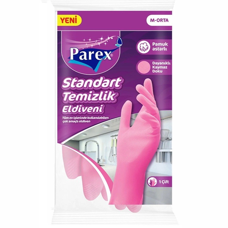 Set 4 x Manusi Curatenie Parex Standard, cu Bumbac, Marimea M