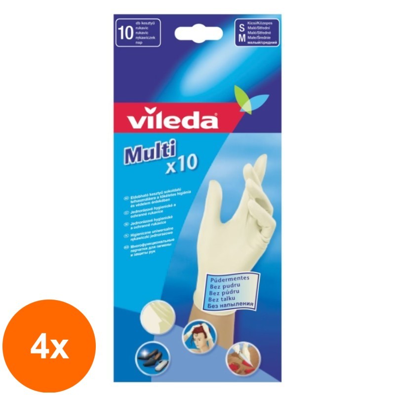 Set 4 x Manusi de Unica Folosinta Vileda Multi, M/L, 10 Bucati