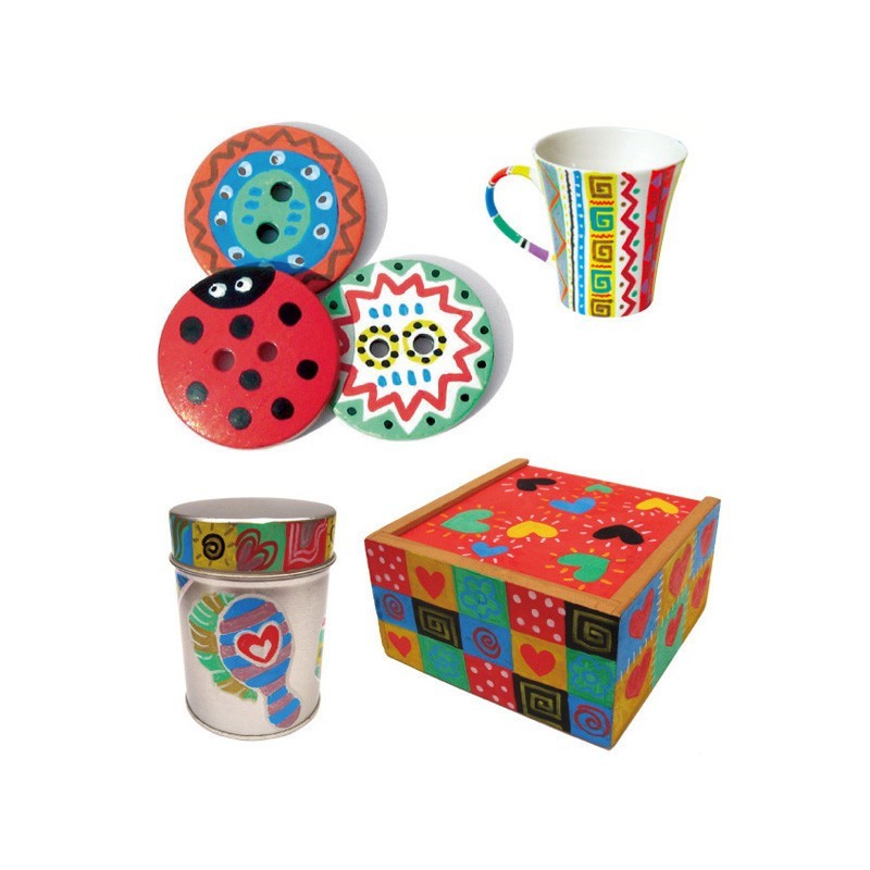 Set 4 x Marker Decor Materials Giotto - Verde Inchis