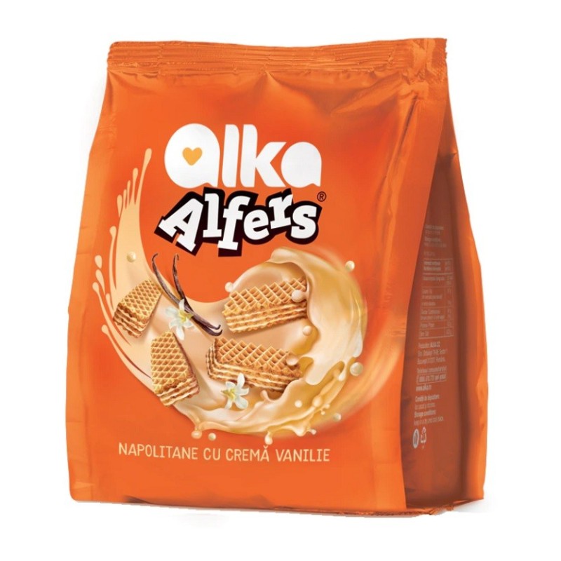 Set 4 x Napolitane Alfers Crema Vanilie 180 g