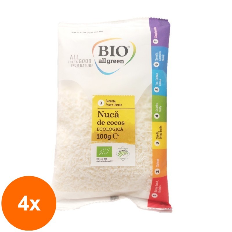 Set 4 x Nuca de Cocos Eco, Bio All Green, 100 g