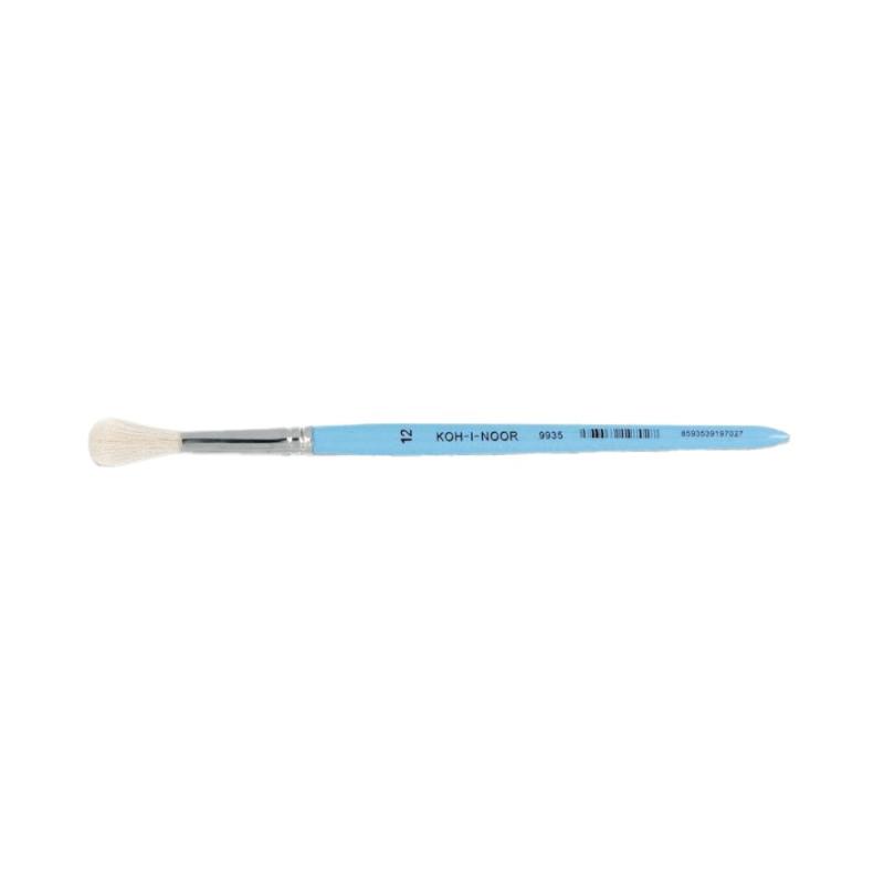 Set 4 x Pensula Rotunda Nr.12, Par Capra, Corp Lemn Colorat, Koh-I-Noor