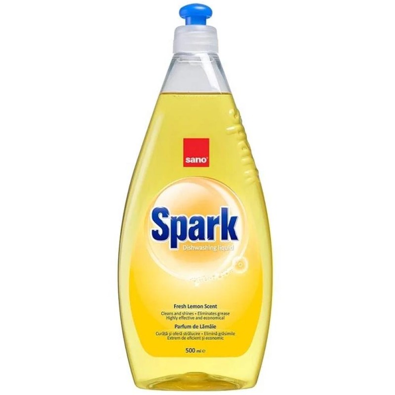 Set 4 x Rezerva Detergent Lichid de Vase Sano Spark Lamaie, 500 ml