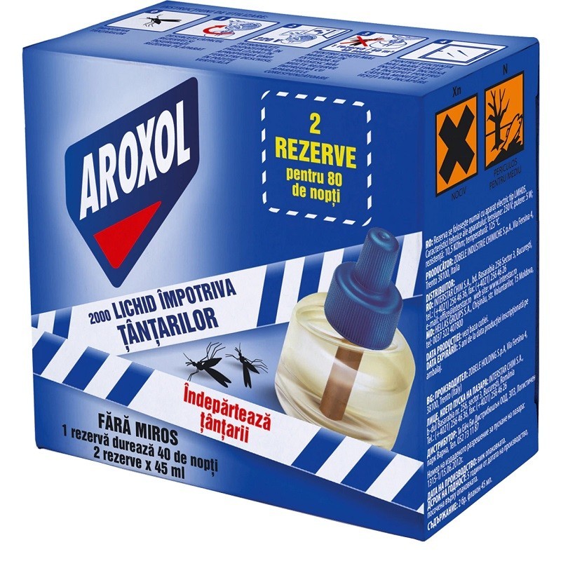 Set 4 x Rezerva Lichida Impotriva Tantarilor Aroxol, 45 ml