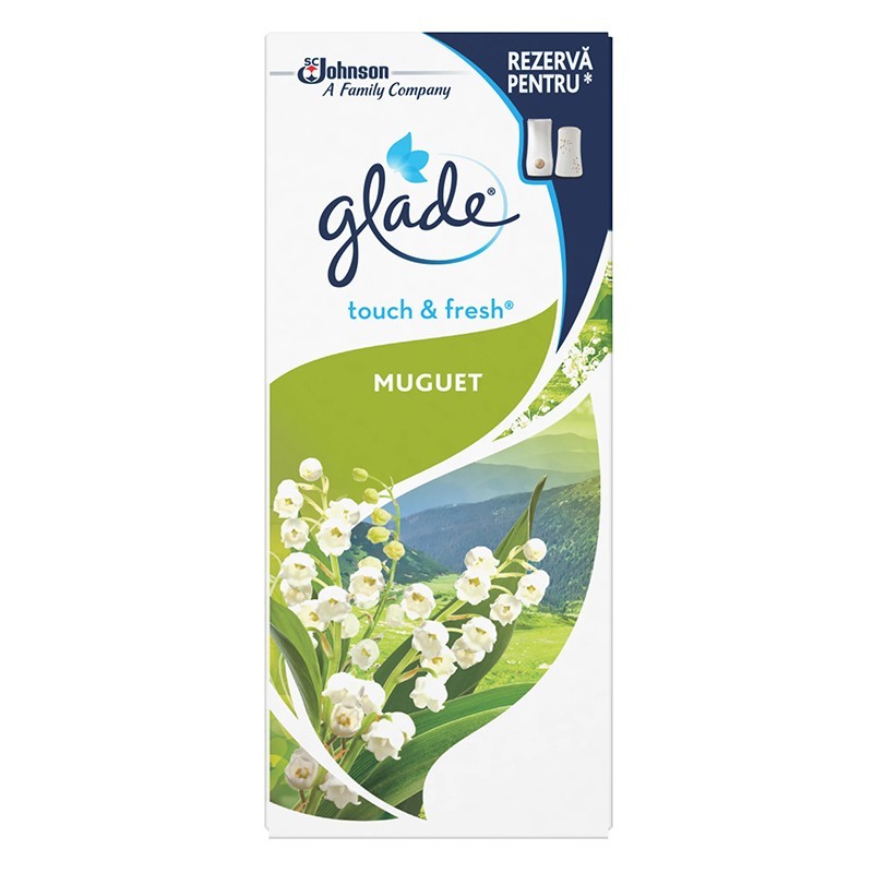 Set 4 x Rezerva Odorizant de Aer cu Actiune Instanta Glade Microspray, Muguet, 10 ml