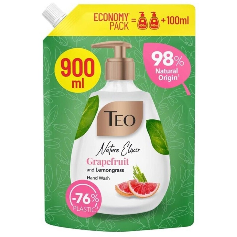 Set 4 x Rezerva Sapun Lichid Grapefruit si Lemongrass, Teo Nature Elixir, 900 ml