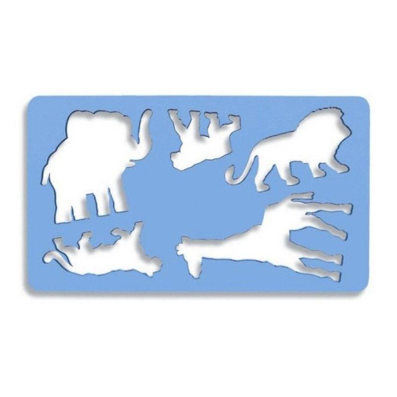Set 4 x Sablon Mic cu 5 Animale Salbatice, 2 x 120 x 210 mm