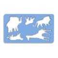 Set 4 x Sablon Mic cu 5 Animale Salbatice, 2 x 120 x 210 mm